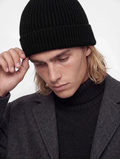 Jack & Jones Leo Плетена шапка Черно - Плетени шапки - 