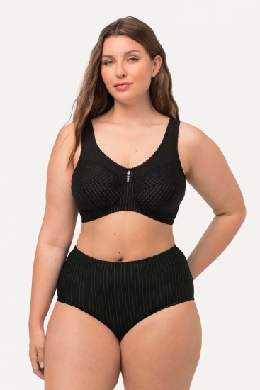 Ulla Popken 800279 Бикини на райе 2 бр. Черно - Бикини - 