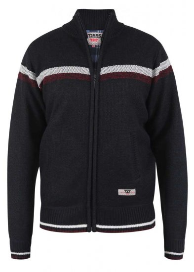 D555 Dennington Navy Jumper With Bonded Fleece Lining And Pocket - Суичъри & cуичъри с качулка - мъжки суичъри големи размери