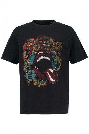 JP1880 Rolling Stones Graphic Band T-Shirt Black - Тениски - мъжки тениски големи размери