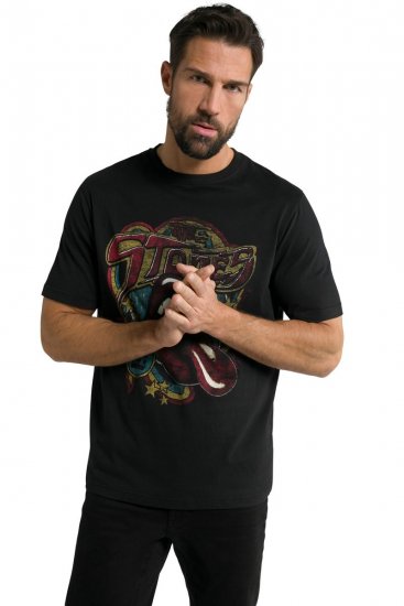 JP1880 Rolling Stones Graphic Band T-Shirt Black - Тениски - мъжки тениски големи размери