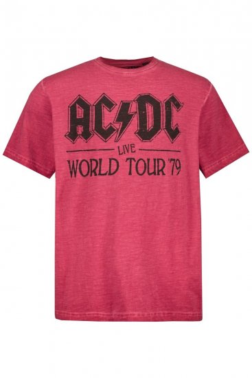 JP1880 AC/DC World Tour Graphic Comfort Fit Band T-Shirt Dark Red - Тениски - мъжки тениски големи размери