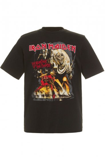 JP1880 Iron Maiden - Number of the Beast Graphic Comfort Fit Band T-Shirt Black - Тениски - мъжки тениски големи размери