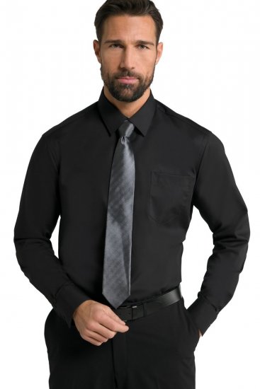JP1880 Shirt Business Kent Collar Long Sleeve Black TALL - МЪЖКО ОБЛЕКЛО MT-6XLT - дрехи за високи мъже