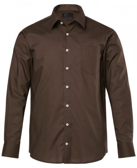 JP1880 Shirt Business Long Sleeve Brown - Ризи - мъжки ризи големи размери