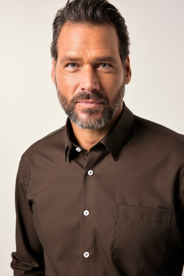 JP1880 Shirt Business Long Sleeve Brown - Ризи - мъжки ризи големи размери