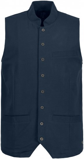 JP1880 Mottled Stretch Knit Stand-up Collar Vest Navy Blue - Якета - мъжки якета големи размери