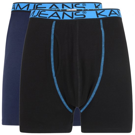 Kam Jeans Boxershorts Black and Navy 2-Pack - Бельо & Бански шорти - Мъжко бельо големи размери