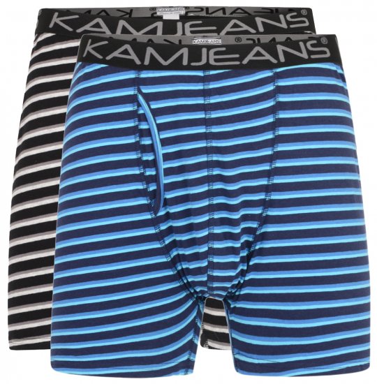 Kam Jeans Striped Boxershorts 2-Pack - Бельо & Бански шорти - Мъжко бельо големи размери