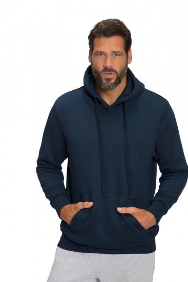 JAY-PI Hoodie with Soft Brushed Interior Navy - Суичъри & cуичъри с качулка - мъжки суичъри големи размери