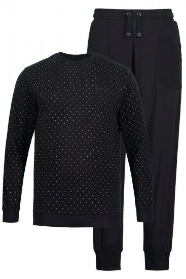 JP1880 Two-piece Pyjamas Long Sleeve and Long Trousers Black - Бельо & Бански шорти - Мъжко бельо големи размери