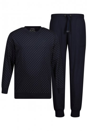 JP1880 Pyjamas Two-piece Long Sleeve and Long Trousers Navy - Бельо & Бански шорти - Мъжко бельо големи размери