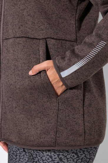 Ulla Popken 812880 Плетено поларено яке с тедди полар Таупе - Поларено облекло - 