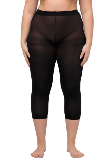 Ulla Popken 815580 Чорапогащник 3/4 без ходило със защита на бедрата 80 den Черно - Чорапогащници & чорапи - 