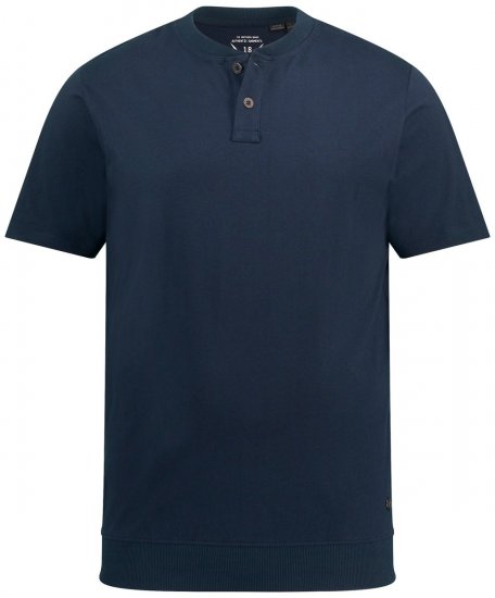 JP1880 818628 Тениска Henley с кройка за корем Тъмносиньо - Тениски - мъжки тениски големи размери