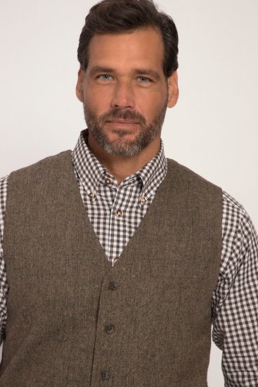 JP1880 Vest Tweed Wool Blend Traditional Light Brown - Костюми - мъжки костюми големи размери
