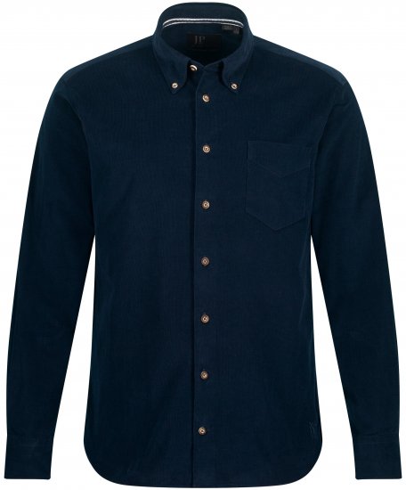 JP1880 Modern Fit Buttoned Collar Cotton Shirt Navy Blue - Ризи - мъжки ризи големи размери