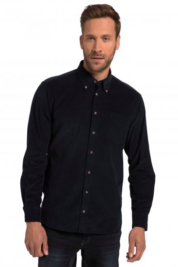 JP1880 Modern Fit Buttoned Collar Cotton Shirt Navy Blue - Ризи - мъжки ризи големи размери