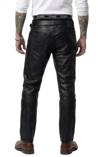 JP1880 Leather Pants Regular Fit Finest Lamb Nappa Black - Дънки и панталони - мъжки Дънки и панталони големи размери