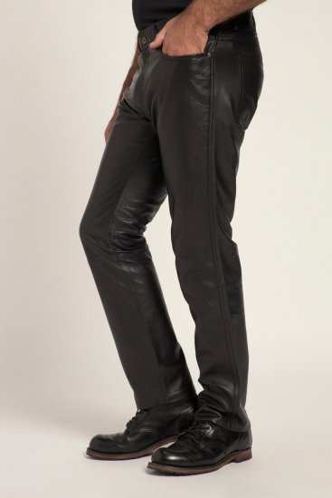 JP1880 Leather Pants Regular Fit Finest Lamb Nappa Black - Дънки и панталони - мъжки Дънки и панталони големи размери