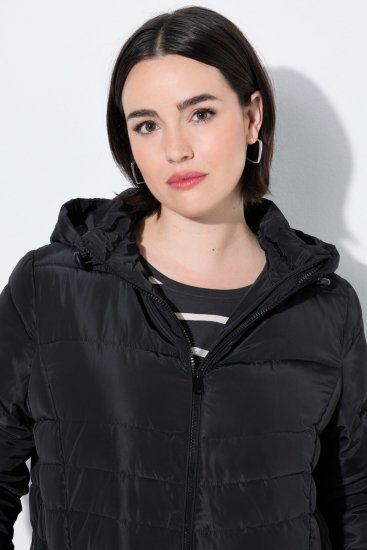 Ulla Popken 820889 Ватирано палто Черно - Палта - Дамски палта в големи размери