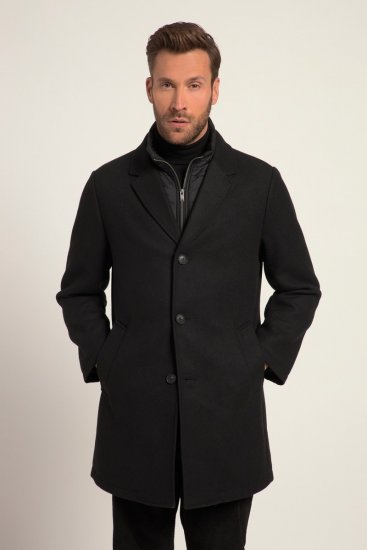 JP1880 Coat Wool Blend Quilted Black - Якета - мъжки якета големи размери