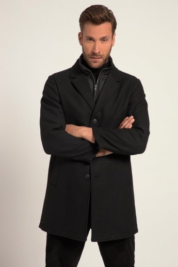 JP1880 Coat Wool Blend Quilted Black - Якета - мъжки якета големи размери
