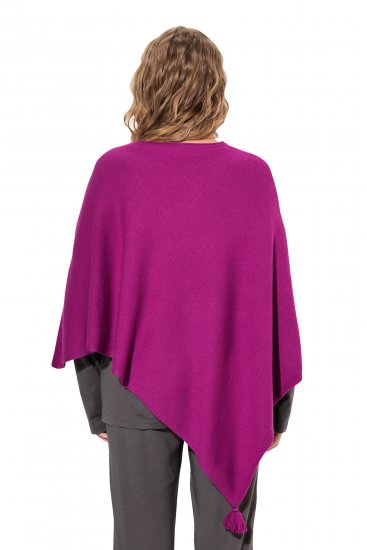Ulla Popken Knit Pointed Hem Poncho Berry - Суичъри & cуичъри с качулка - 