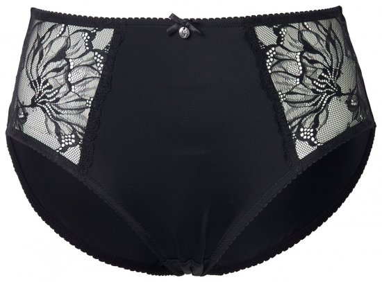 Ulla Popken 822864 Бикини на цветя с дантела Черно - Бикини - 