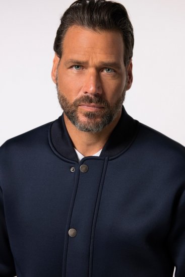 JP1880 College Jacket Scuba Fabric with Zipper Navy - Якета - мъжки якета големи размери
