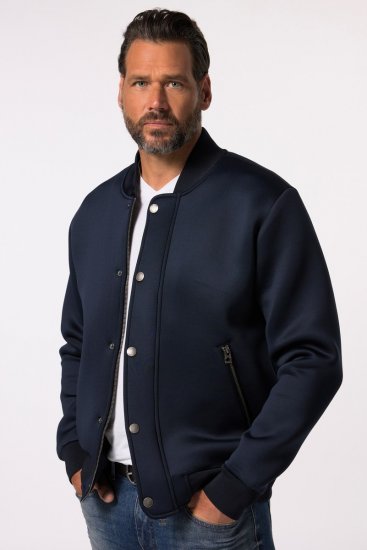 JP1880 College Jacket Scuba Fabric with Zipper Navy - Якета - мъжки якета големи размери