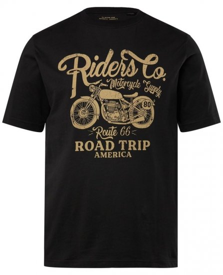 JP1880 T-Shirt Motorcycle Print Black - Тениски - мъжки тениски големи размери
