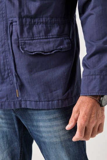 JP1880 Field Jacket with Badges Vintage Look Light Azure Blue - Якета - мъжки якета големи размери