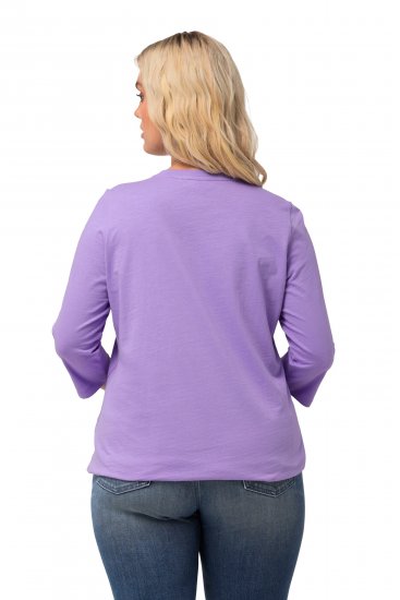 Ulla Popken Horticultural Graphic Floral Tee Pale Lilac - Печатни тениски за жени - 