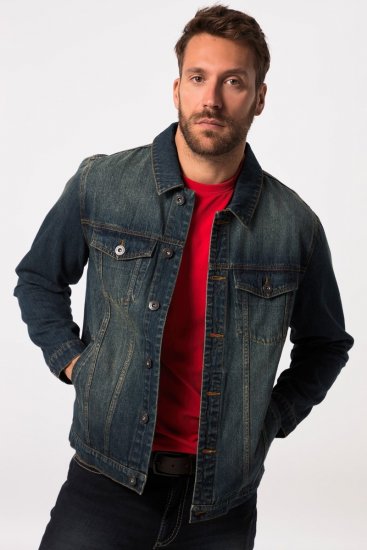 JP1880 Denim Jacket Dark Blue Denim - Якета - мъжки якета големи размери