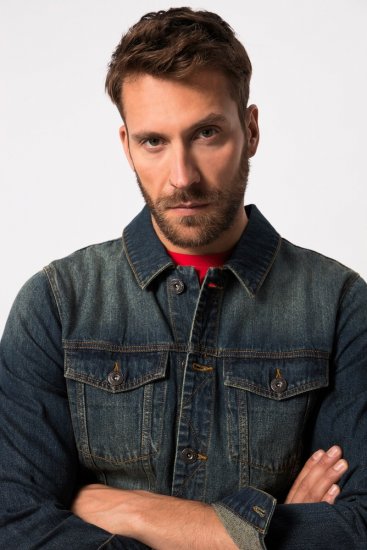 JP1880 Denim Jacket Dark Blue Denim - Якета - мъжки якета големи размери