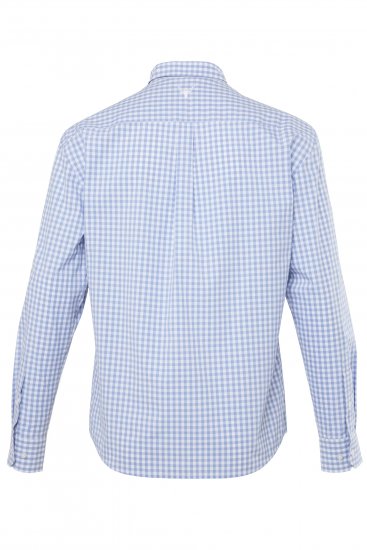 JP1880 Modern Fit Button-Down Collar Long Sleeve Check Shirt Light Blue - Ризи - мъжки ризи големи размери
