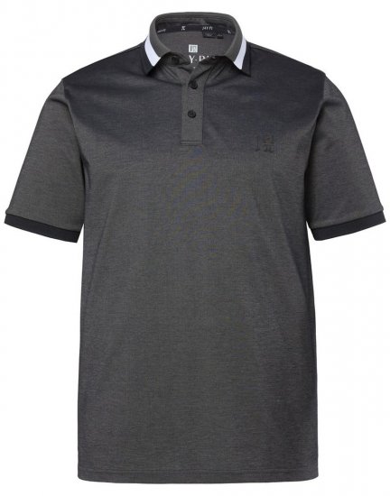 JAY-PI Quickdry Two-Tone Golf Poloshirt Black - Поло тениски - мъжки тениски с яка големи размери