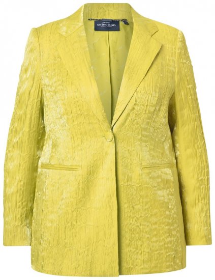Ulla Popken 830767 Блейзър с намачкан ефект Светлозелено - Блейзери - Блейзъри в големи размери за жени