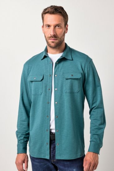 JP1880 Jersey Shirt Long Sleeve Modern Fit Blue - Ризи - мъжки ризи големи размери