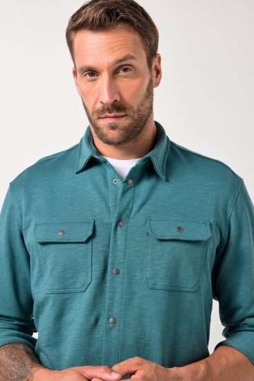 JP1880 Jersey Shirt Long Sleeve Modern Fit Blue - Ризи - мъжки ризи големи размери