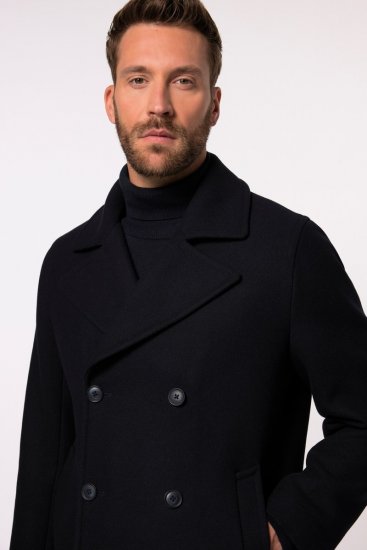JP1880 Caban Short Double-breasted Overcoat Navy - Якета - мъжки якета големи размери