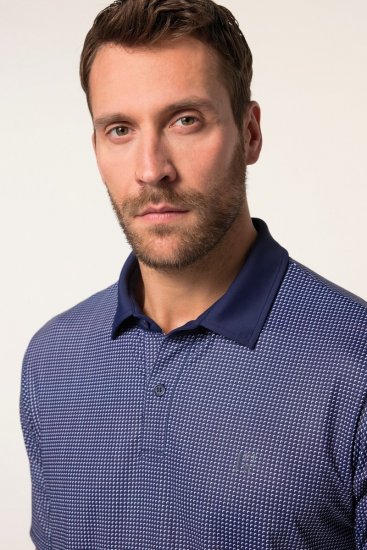 JP1880 Jay-Pi QuickDry Small Print Golf Polo Shirt Navy Blue - Поло тениски - мъжки тениски с яка големи размери