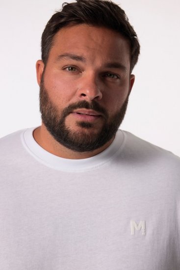 Men+ 313 Тениска с дълъг ръкав bellyfit Бял - Тениски - мъжки тениски големи размери