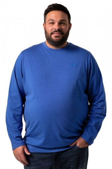 Men+ 313 Тениска с дълъг ръкав bellyfit Кобалтовосиньо - Тениски - мъжки тениски големи размери