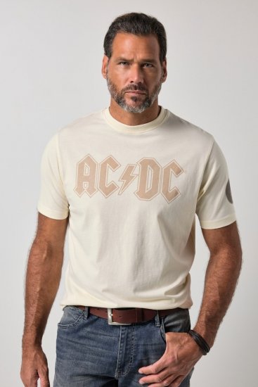 JP1880 836411 AC/DC Classic Logo Тениска Пясъчно сиво - Тениски на групи - Бенд тениски в големи размери