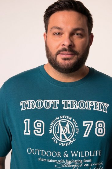 Men+ 424 Тениска Trout Trophy Лагуна зелено - Тениски - мъжки тениски големи размери