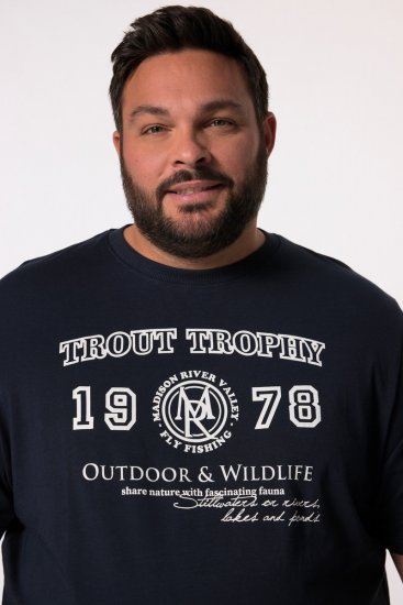 Men+ 424 Тениска Trout Trophy Тъмносиньо - Тениски - мъжки тениски големи размери