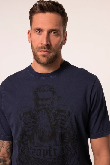 JP1880 O’zapft is! Design Vintage Look T-Shirt Navy Blue - Тениски - мъжки тениски големи размери
