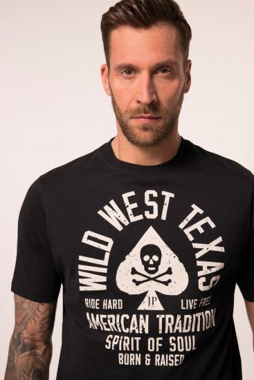 JP1880 T-Shirt 2-Pack Wild West Black And White - Тениски - мъжки тениски големи размери
